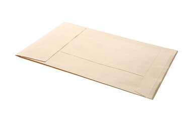 Kraft paper envelope isolated on white. Mail service