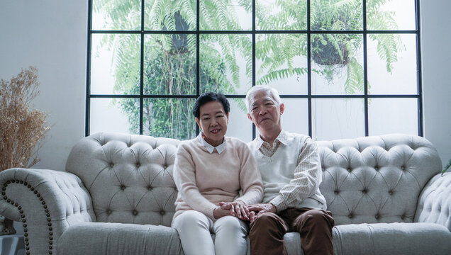 Rich Asian Senior Elder Couple Stay Home For Lockdown Together Well Being Family