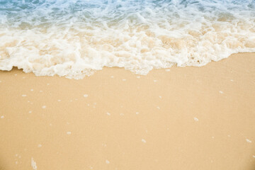 Sea waves rolling on beautiful sandy beach. Summer vacation
