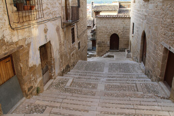 Fototapeta premium narrow street in the old town of valderrobres