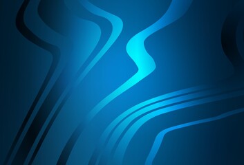 Dark BLUE vector texture with curved lines.