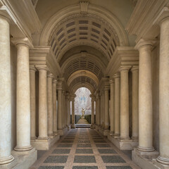 Luxury palace with marble columns in Rome