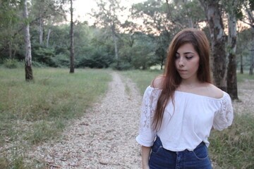Young girl's portrait in a forest