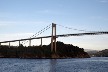 View from the board of Flam - Bergen ferry. Sognefjord, Norway, Scandinavia. Tourism and travel.