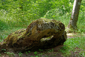 Strange shaped stone called sun temple because of legend about pagan beliefs rituals at place....