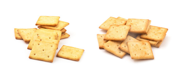 square crackers isolated on white background.