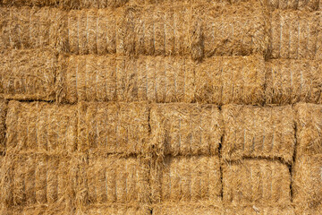 a large haystack. texture and texture of hay