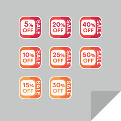 Set of discount labels. Timeless easy-to-read design.