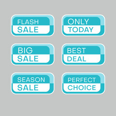 Fototapeta premium Set of discount labels. Timeless easy-to-read design.