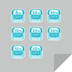 Set of discount labels. Timeless easy-to-read design.