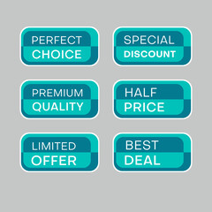 Fototapeta premium Set of discount labels. Timeless easy-to-read design.