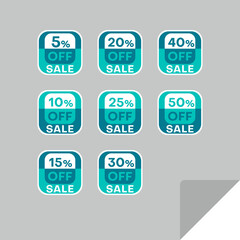 Set of discount labels. Timeless easy-to-read design.