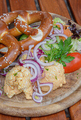 bavarian obatzter with pretzel