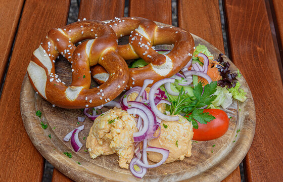 bavarian obatzter with pretzel