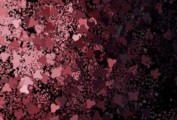 Dark Pink, Red vector pattern with random forms.