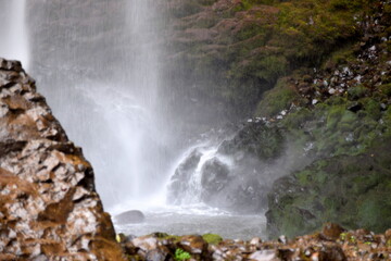 Fototapeta na wymiar Where the waterfall meets the bottom.