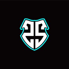 Z S initial logo design with a shield shape