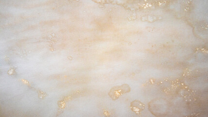 Old brown paper texture. Yellow autumn watercolor texture with abstract washes and brush strokes on the white paper background. Chaotic abstract organic design.