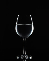 Fototapeta na wymiar Water in a Wine Glass
