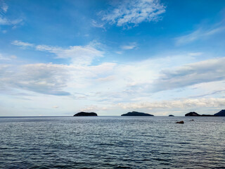 Fototapeta premium Island, sea and sky with beautiful natural views. Photos seascape beauty and happy time
