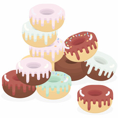 Heaps of sweet donuts to decorate your design.