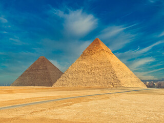 The famous pyramids at Giza in Egypt