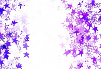 Light Purple vector pattern with christmas stars.