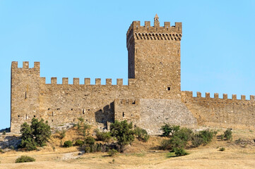 ancient historic Genoese castle or fortress