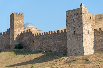 ancient historic Genoese castle or fortress