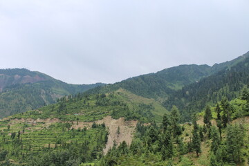 Fototapeta na wymiar a view of the hills showing deforestation