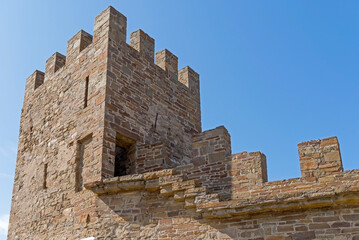 Fototapeta na wymiar ancient historic Genoese castle or fortress