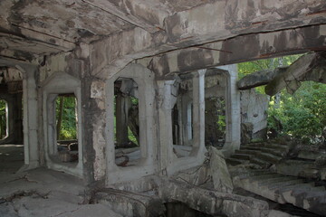 Danzig, Halbinsel Westerplatte - Ruinen von Militärkasernen, die im September 1939 infolge von...