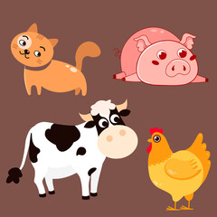 set of farm animals