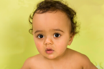 Closeup of a one year old baby