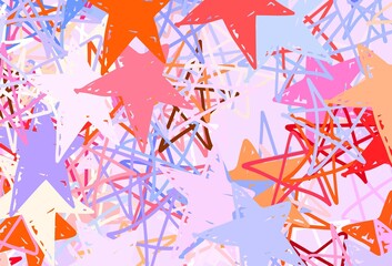 Light Blue, Yellow vector layout with bright stars.