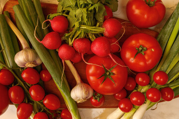fresh vegetables on a white background