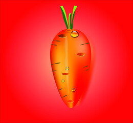 Fototapeta na wymiar Carrot vegetable color icon. Vector illustration