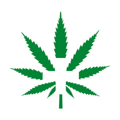 illustration of medical cannabis with a cross on a white background