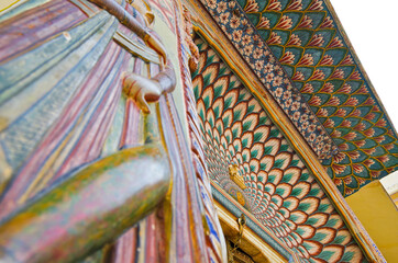 Mor or Peacock Gate at City Palace Jaipur Rajasthan India	