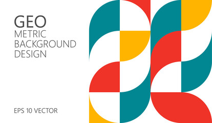 Obraz premium Abstract vector geometric pattern, background design in Bauhaus style, for web design, business card, invitation, poster, cover.