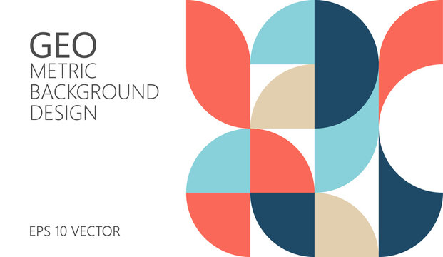 Abstract vector geometric pattern, background design in Bauhaus style, for web design, business card, invitation, poster, cover.