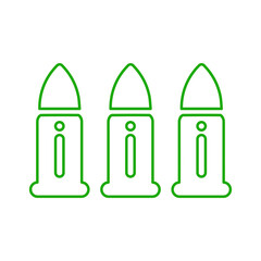  Gun bullet line icon, outline vector