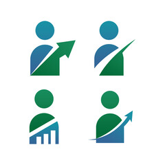 logo icon set people arrow up