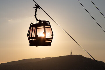 Trebevic, Sarajevo cable car at sunset