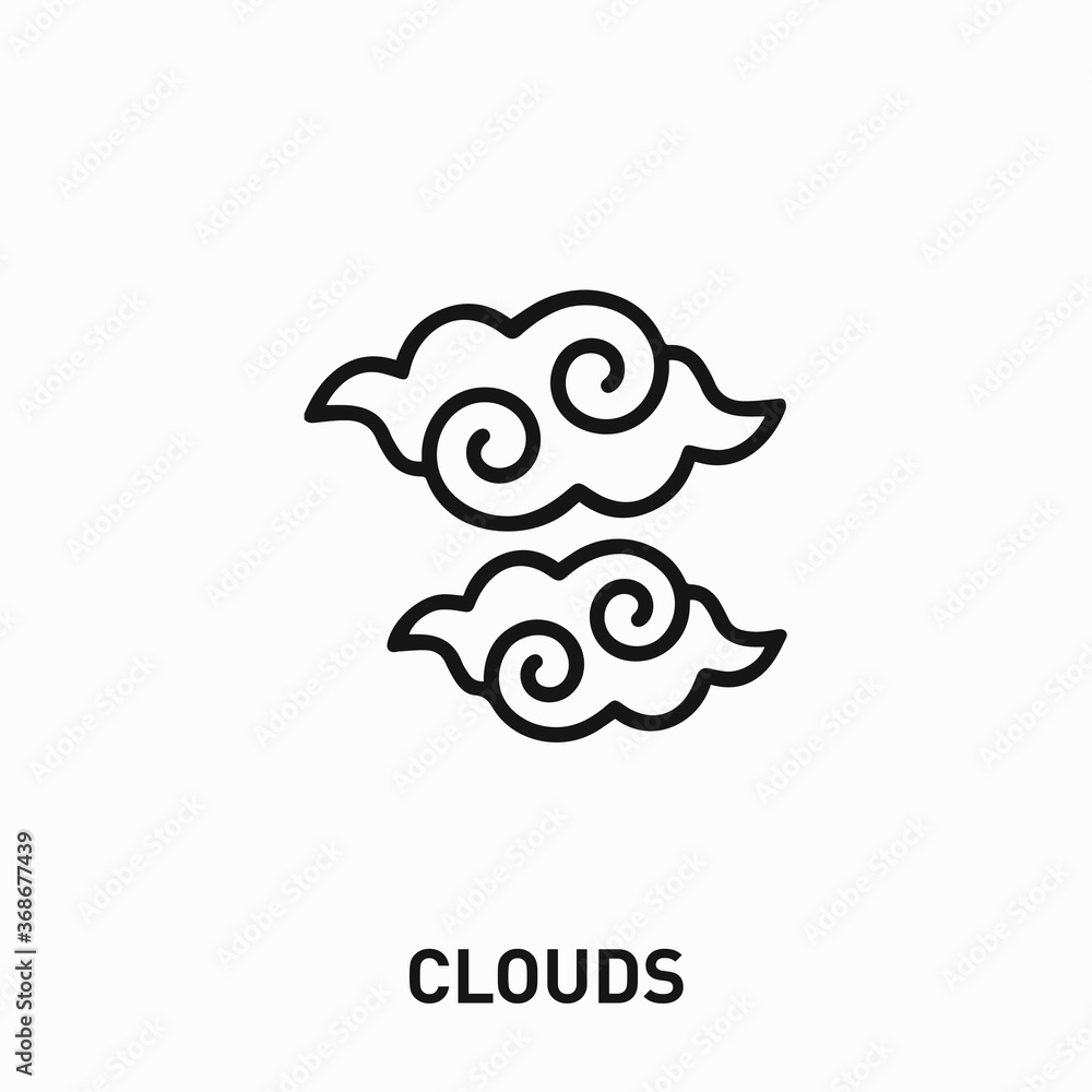 Poster clouds icon vector. clouds sign symbol for your design