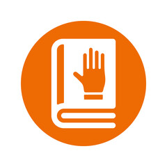 Book, honesty, orange oath icon