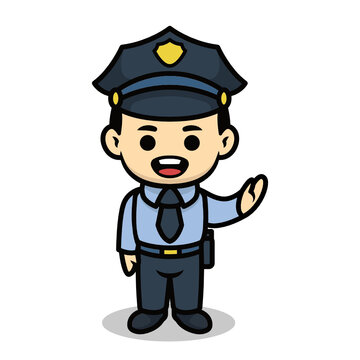 Policeman cute cartoon character design