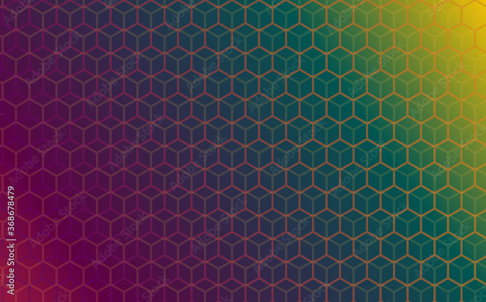 Poster Vector background pattern line art cube hexagonal