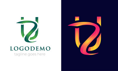 Initial letter U & S logo template vector.Modern abstract U & S Logo design with Colorful shape .monogram and elegant logo design, Professional Letters Vector Icon Word mark minimal logotype 4