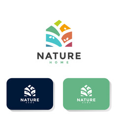 colorful home nature logo